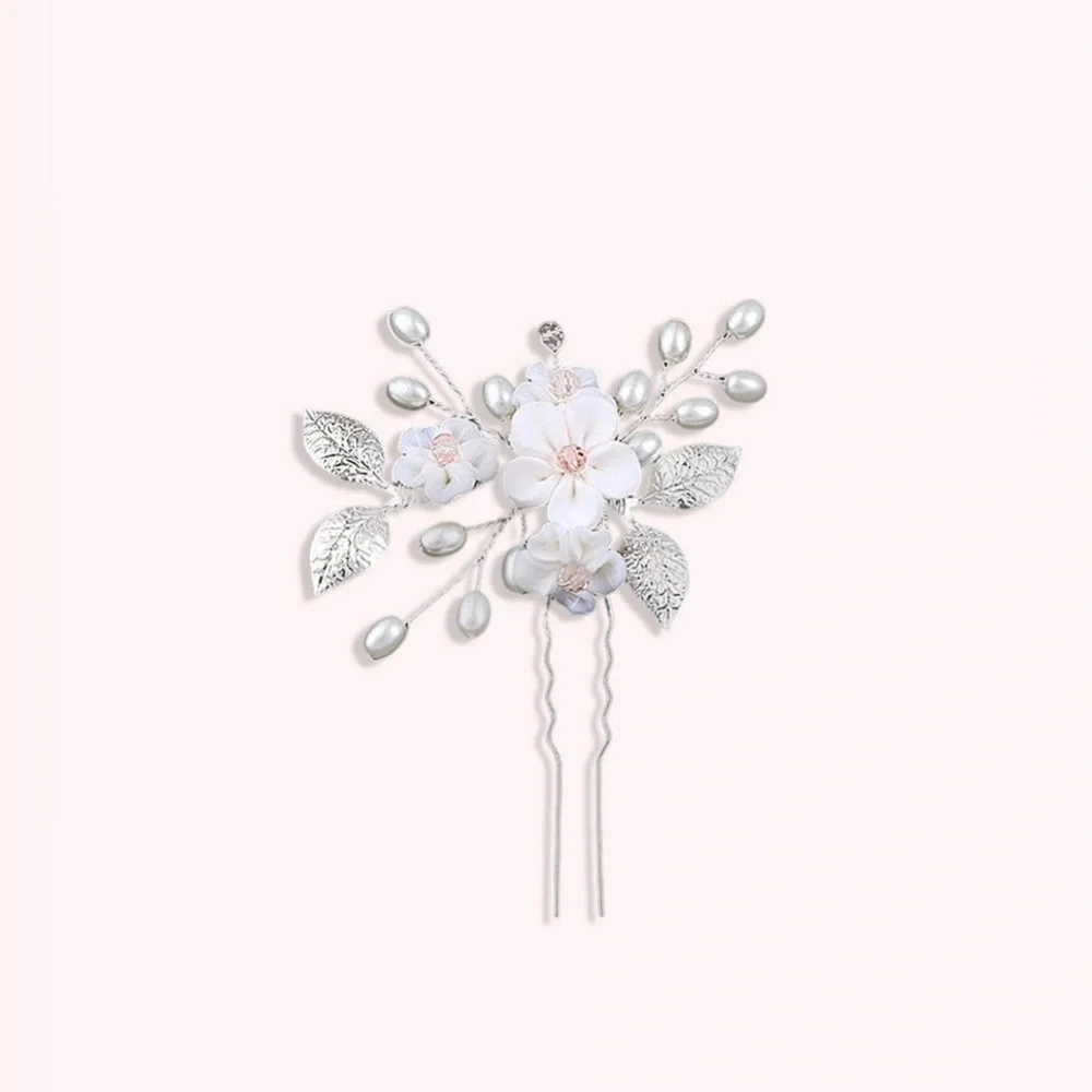 NWT Winter Flower Pearl Pins Hair Accessory set - Picture 3 of 5